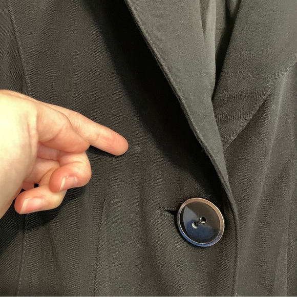 LANE BRYANT Plus Size Solid Black Three Button Long Duster Work Blazer or Jacket - Picture 7 of 14